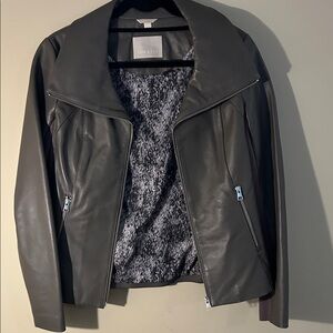 Soia & Kyo Sleek Gray Lambskin Leather Jacket Size Medium